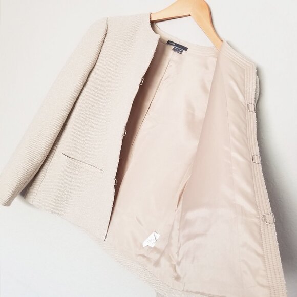 Vince Boucle Jacket Size 6 Blazer Textured 3/4 Sleeves Crop Office Preppy $365 - Picture 9 of 16